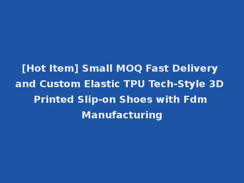 [Hot Item] Small MOQ Fast Delivery and Custom Elastic TPU Tech-Style 3D Printed Slip-on Shoes with Fdm Manufacturing