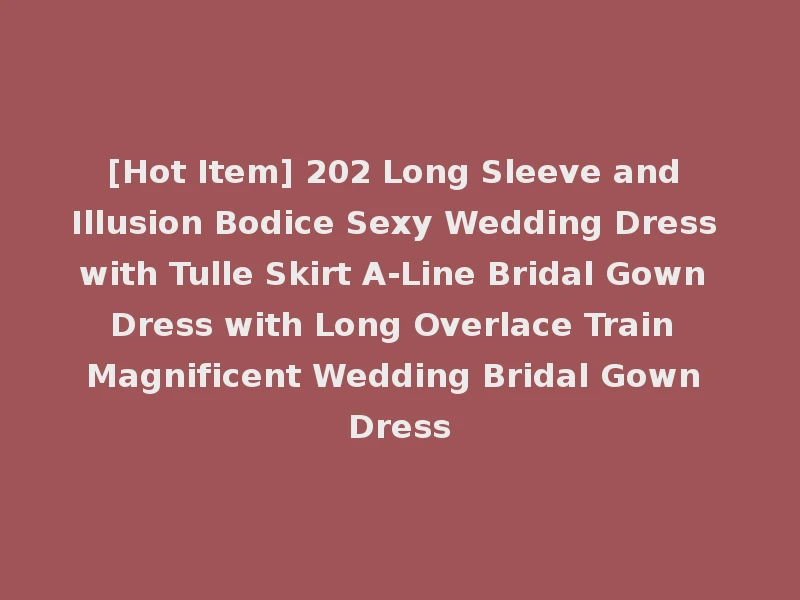 [Hot Item] 202 Long Sleeve and Illusion Bodice Sexy Wedding Dress with Tulle Skirt A-Line Bridal Gown Dress with Long Overlace Train Magnificent Wedding Bridal Gown Dress