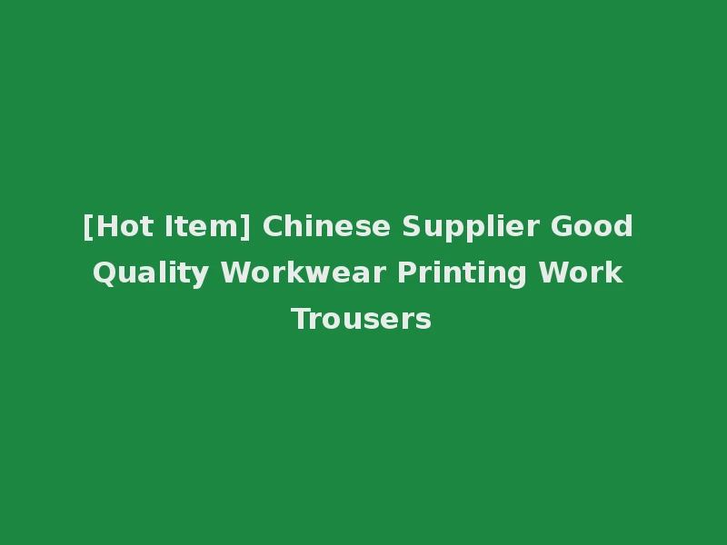 [Hot Item] Chinese Supplier Good Quality Workwear Printing Work Trousers