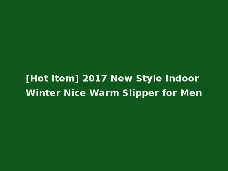 [Hot Item] 2017 New Style Indoor Winter Nice Warm Slipper for Men