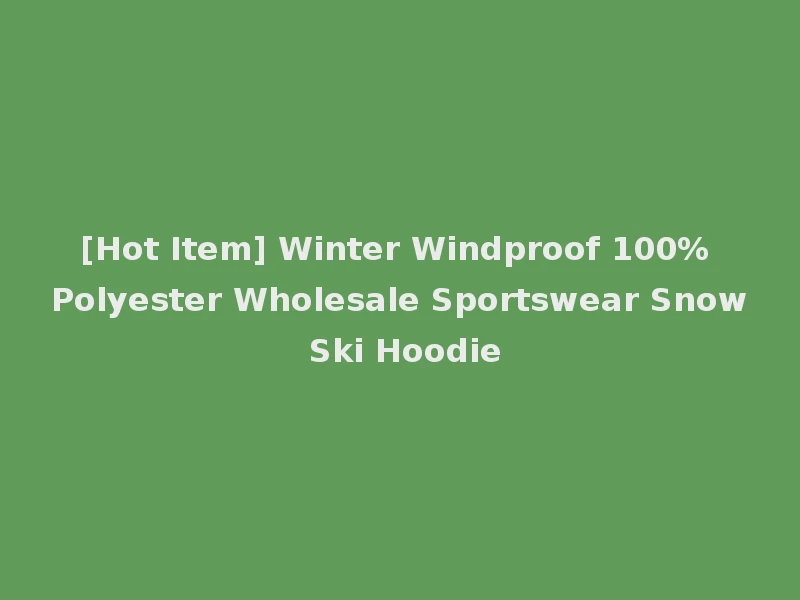 [Hot Item] Winter Windproof 100% Polyester Wholesale Sportswear Snow Ski Hoodie