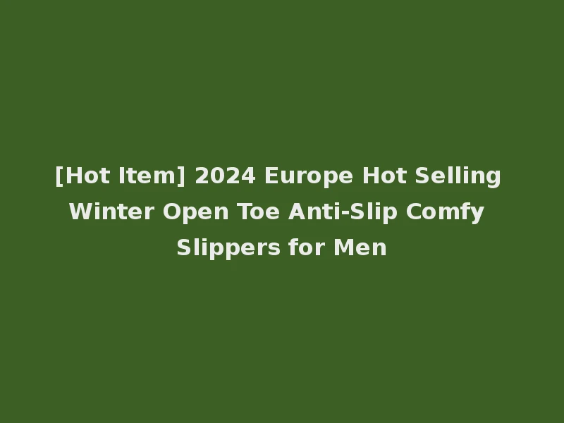 [Hot Item] 2024 Europe Hot Selling Winter Open Toe Anti-Slip Comfy Slippers for Men