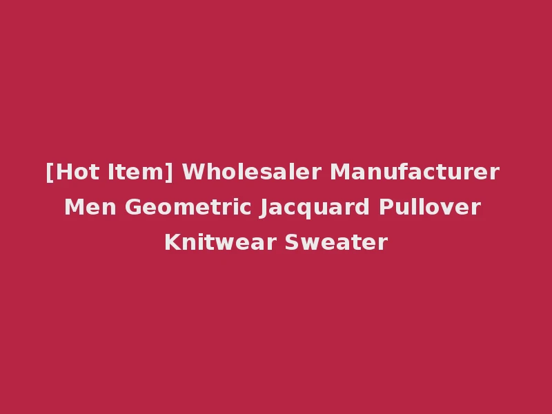 [Hot Item] Wholesaler Manufacturer Men Geometric Jacquard Pullover Knitwear Sweater