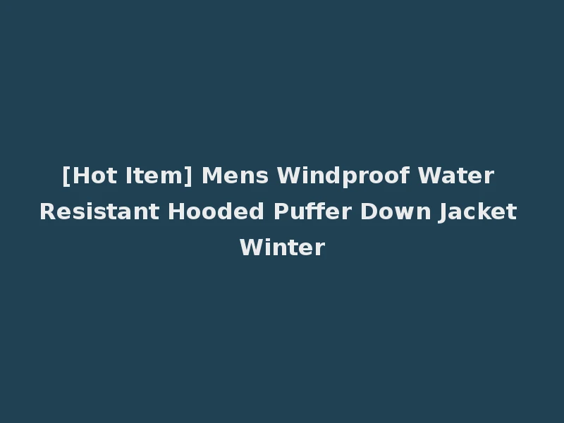 [Hot Item] Mens Windproof Water Resistant Hooded Puffer Down Jacket Winter