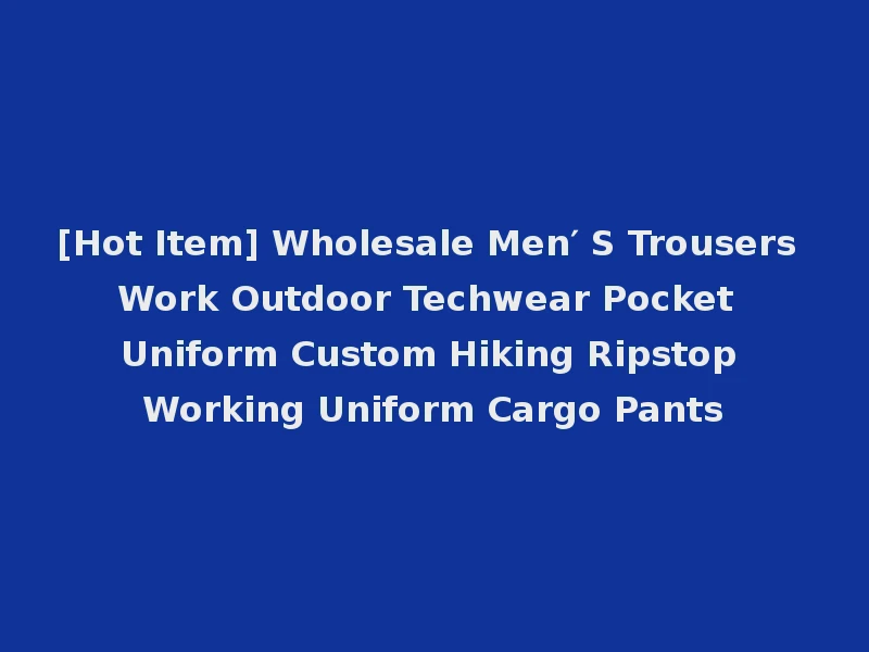 [Hot Item] Wholesale Men′ S Trousers Work Outdoor Techwear Pocket Uniform Custom Hiking Ripstop Working Uniform Cargo Pants