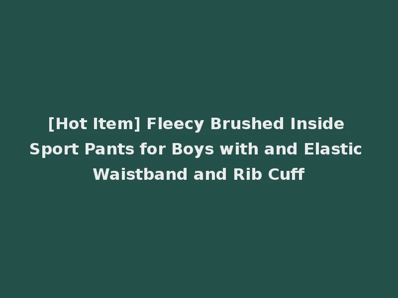 [Hot Item] Fleecy Brushed Inside Sport Pants for Boys with and Elastic Waistband and Rib Cuff