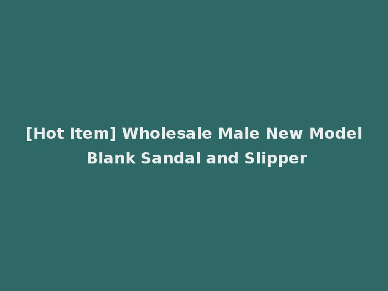 [Hot Item] Wholesale Male New Model Blank Sandal and Slipper