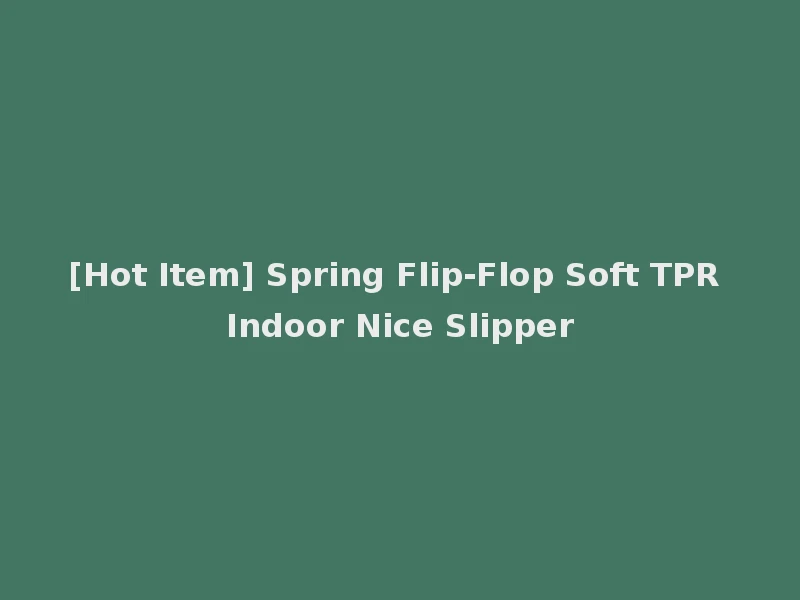 [Hot Item] Spring Flip-Flop Soft TPR Indoor Nice Slipper