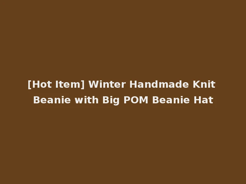 [Hot Item] Winter Handmade Knit Beanie with Big POM Beanie Hat