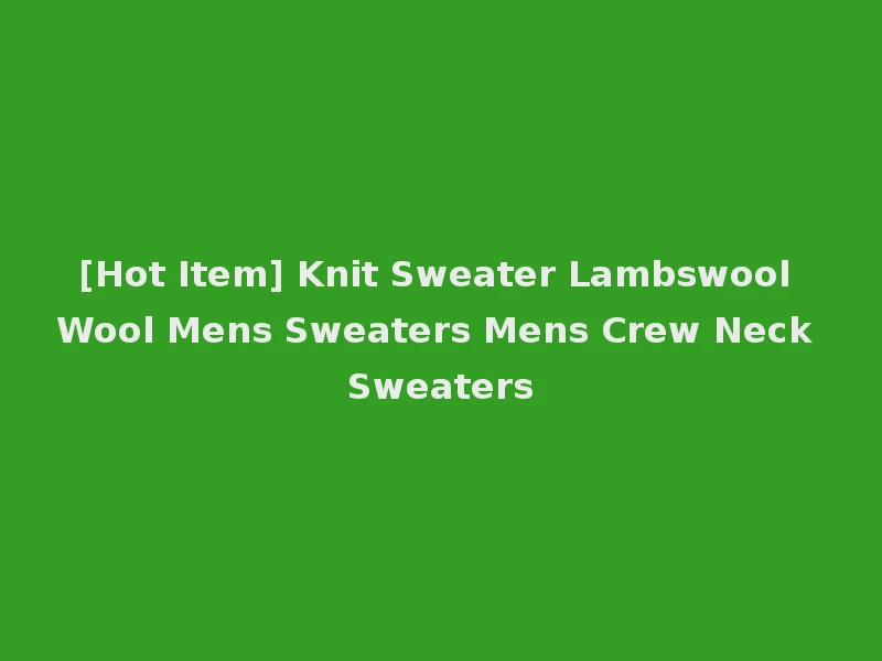 [Hot Item] Knit Sweater Lambswool Wool Mens Sweaters Mens Crew Neck Sweaters
