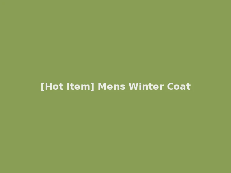 [Hot Item] Mens Winter Coat