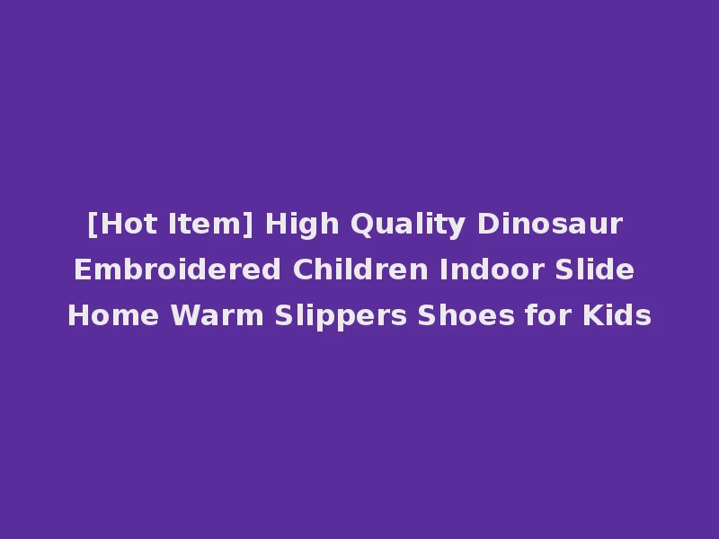 [Hot Item] High Quality Dinosaur Embroidered Children Indoor Slide Home Warm Slippers Shoes for Kids