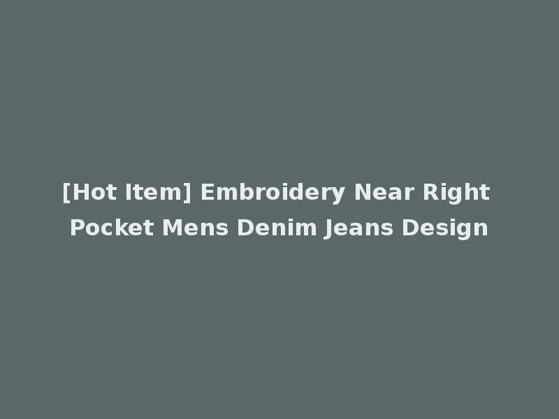 [Hot Item] Embroidery Near Right Pocket Mens Denim Jeans Design