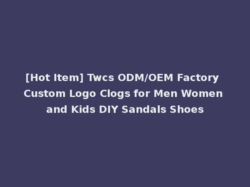 [Hot Item] Twcs ODM/OEM Factory Custom Logo Clogs for Men Women and Kids DIY Sandals Shoes