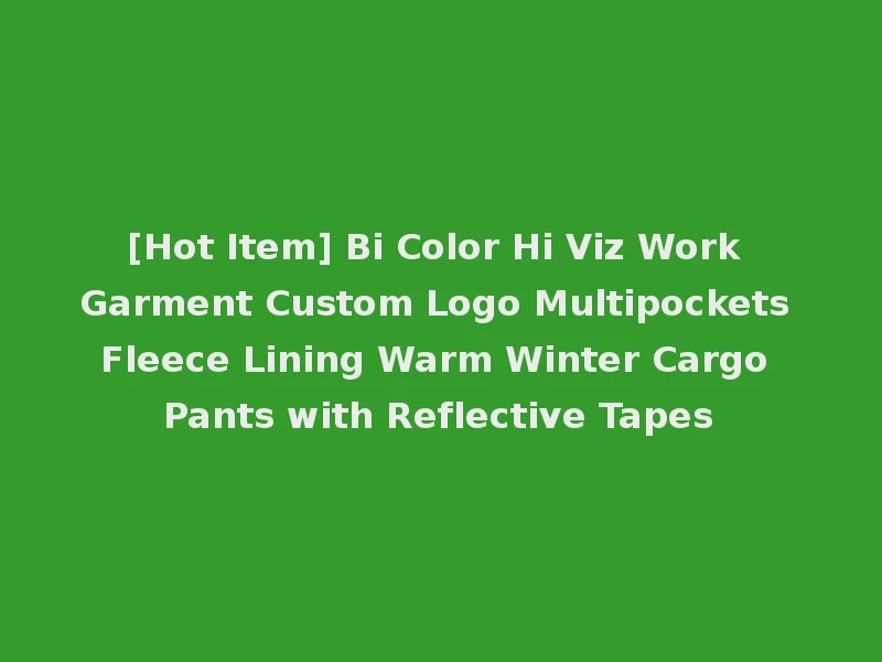 [Hot Item] Bi Color Hi Viz Work Garment Custom Logo Multipockets Fleece Lining Warm Winter Cargo Pants with Reflective Tapes