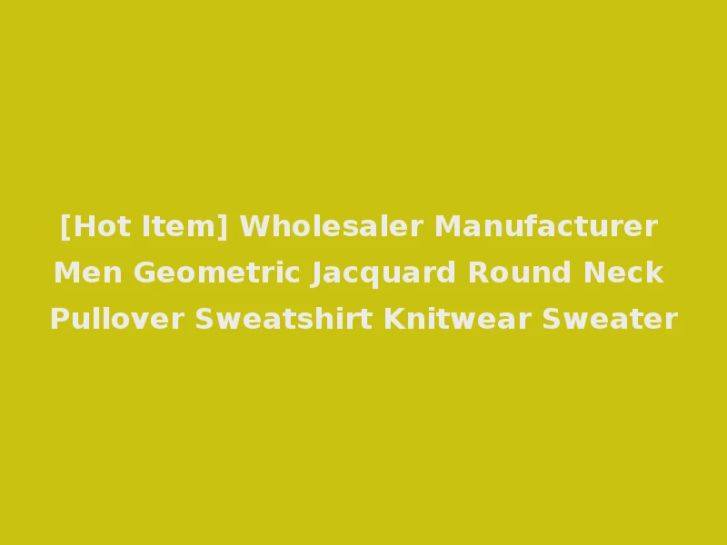 [Hot Item] Wholesaler Manufacturer Men Geometric Jacquard Round Neck Pullover Sweatshirt Knitwear Sweater