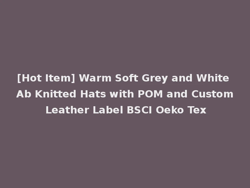 [Hot Item] Warm Soft Grey and White Ab Knitted Hats with POM and Custom Leather Label BSCI Oeko Tex