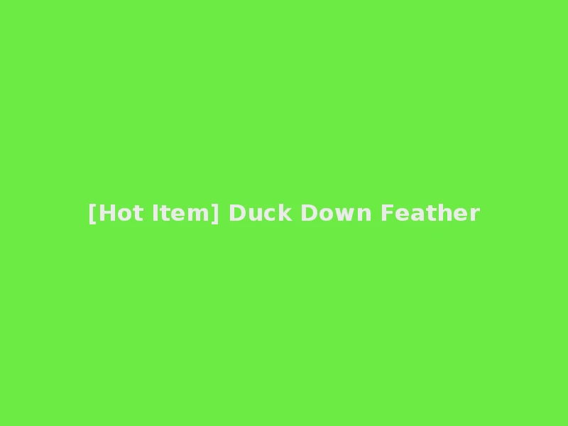 [Hot Item] Duck Down Feather
