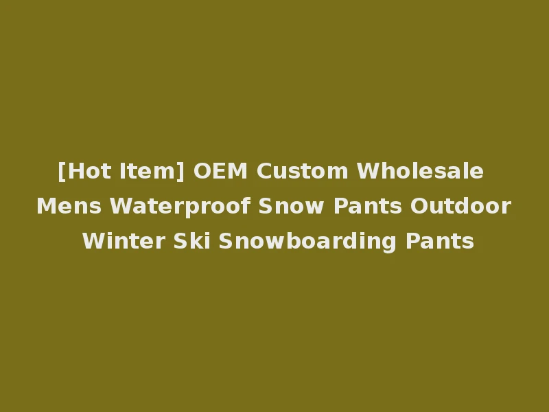 [Hot Item] OEM Custom Wholesale Mens Waterproof Snow Pants Outdoor Winter Ski Snowboarding Pants