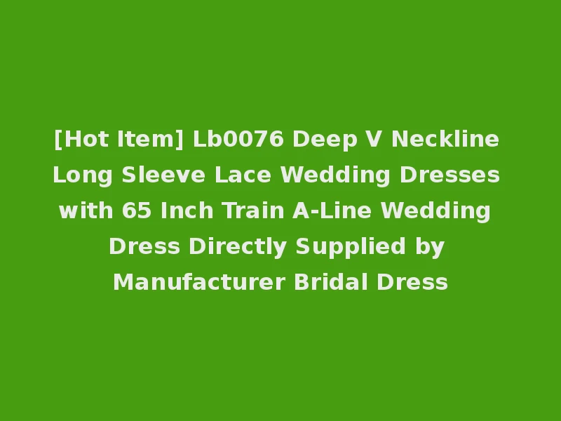 [Hot Item] Lb0076 Deep V Neckline Long Sleeve Lace Wedding Dresses with 65 Inch Train A-Line Wedding Dress Directly Supplied by Manufacturer Bridal Dress