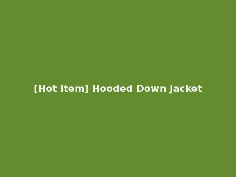 [Hot Item] Hooded Down Jacket