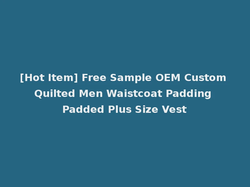[Hot Item] Free Sample OEM Custom Quilted Men Waistcoat Padding Padded Plus Size Vest