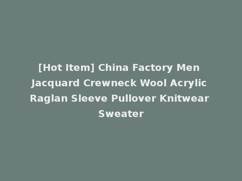 [Hot Item] China Factory Men Jacquard Crewneck Wool Acrylic Raglan Sleeve Pullover Knitwear Sweater