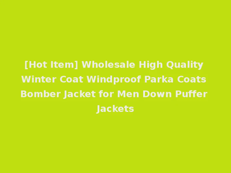 [Hot Item] Wholesale High Quality Winter Coat Windproof Parka Coats Bomber Jacket for Men Down Puffer Jackets