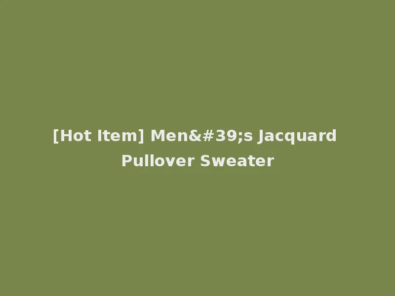 [Hot Item] Men's Jacquard Pullover Sweater