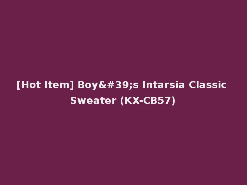 [Hot Item] Boy's Intarsia Classic Sweater (KX-CB57)