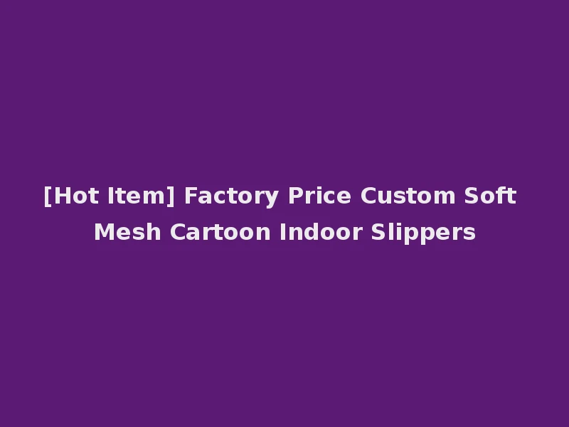 [Hot Item] Factory Price Custom Soft Mesh Cartoon Indoor Slippers