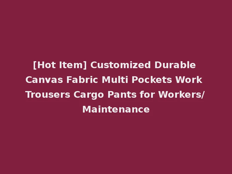 [Hot Item] Customized Durable Canvas Fabric Multi Pockets Work Trousers Cargo Pants for Workers/Maintenance