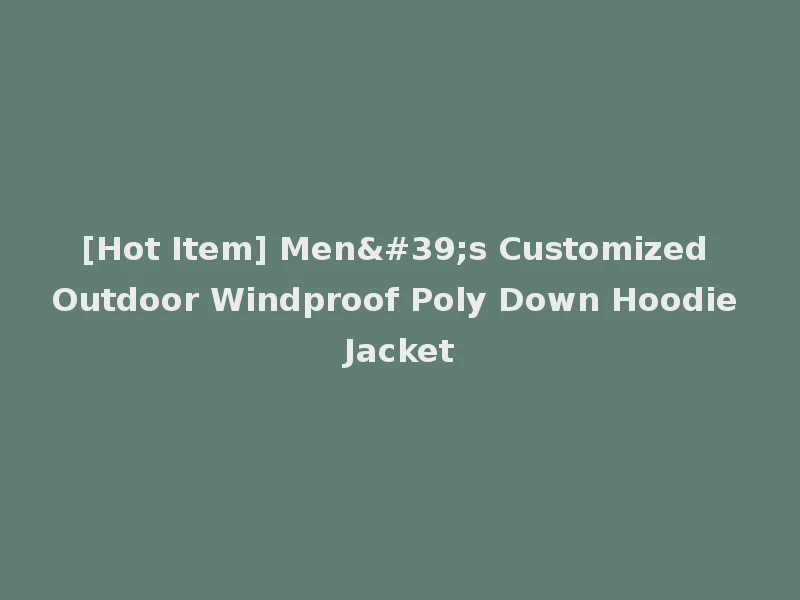 [Hot Item] Men's Customized Outdoor Windproof Poly Down Hoodie Jacket