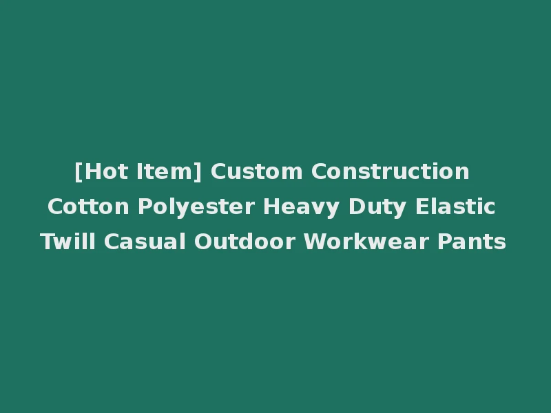 [Hot Item] Custom Construction Cotton Polyester Heavy Duty Elastic Twill Casual Outdoor Workwear Pants