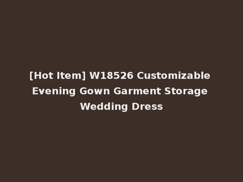 [Hot Item] W18526 Customizable Evening Gown Garment Storage Wedding Dress