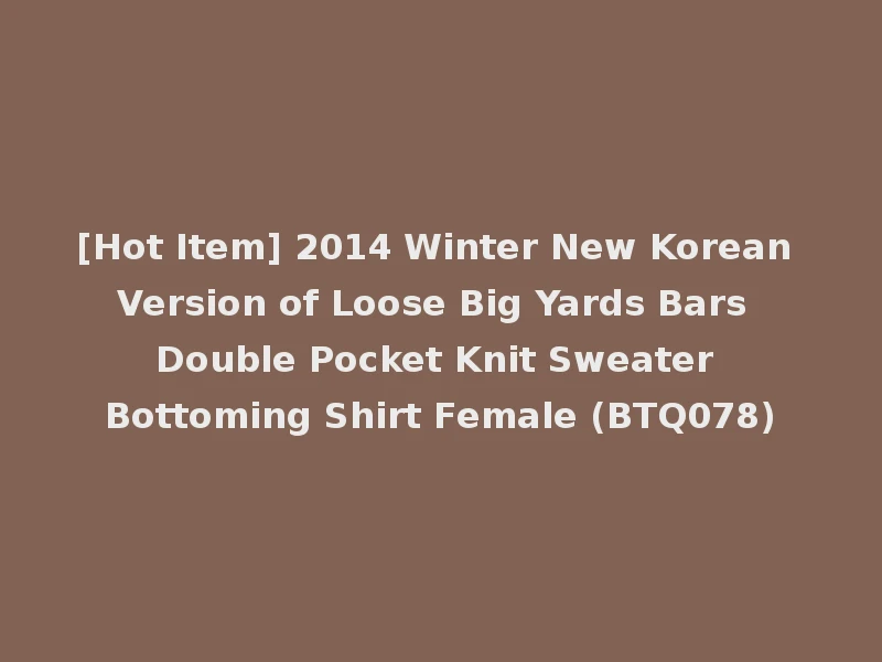 [Hot Item] 2014 Winter New Korean Version of Loose Big Yards Bars Double Pocket Knit Sweater Bottoming Shirt Female (BTQ078)