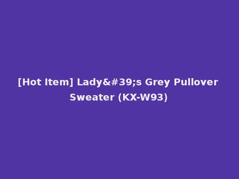 [Hot Item] Lady's Grey Pullover Sweater (KX-W93)