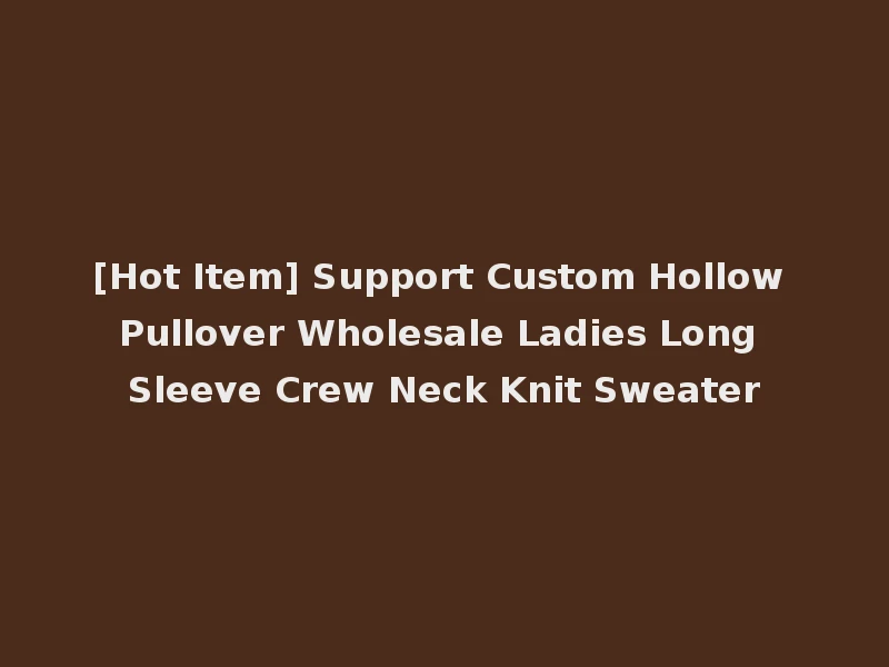 [Hot Item] Support Custom Hollow Pullover Wholesale Ladies Long Sleeve Crew Neck Knit Sweater