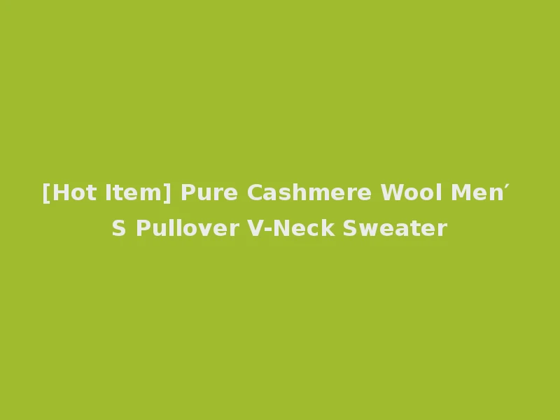 [Hot Item] Pure Cashmere Wool Men′ S Pullover V-Neck Sweater