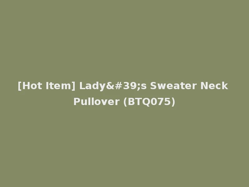[Hot Item] Lady's Sweater Neck Pullover (BTQ075)