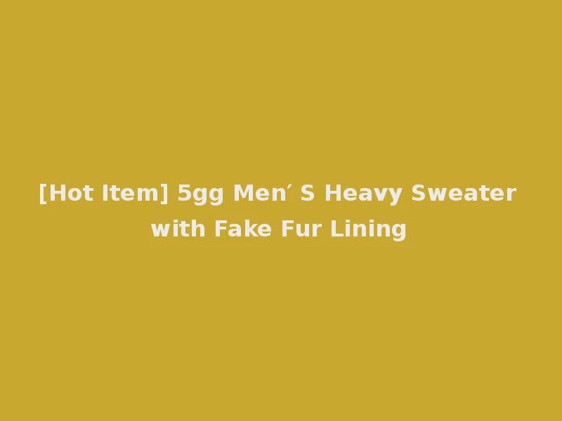 [Hot Item] 5gg Men′ S Heavy Sweater with Fake Fur Lining