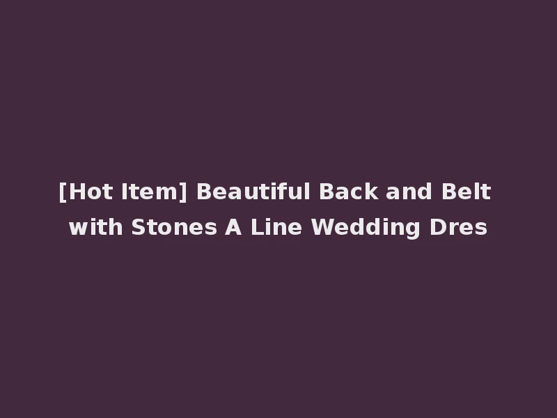 [Hot Item] Beautiful Back and Belt with Stones A Line Wedding Dres