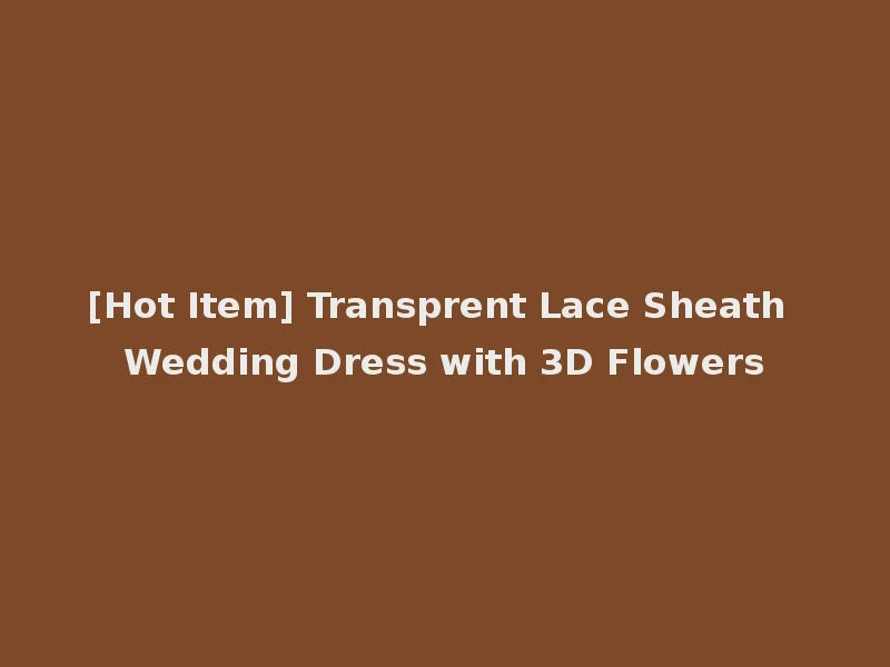 [Hot Item] Transprent Lace Sheath Wedding Dress with 3D Flowers