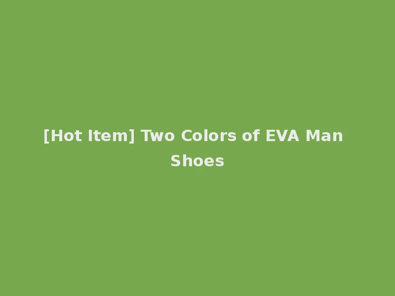[Hot Item] Two Colors of EVA Man Shoes