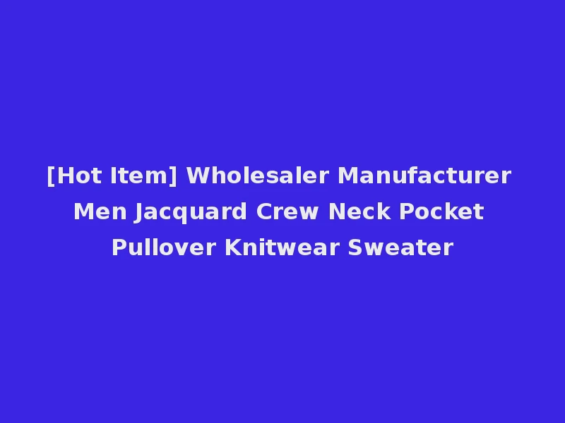 [Hot Item] Wholesaler Manufacturer Men Jacquard Crew Neck Pocket Pullover Knitwear Sweater
