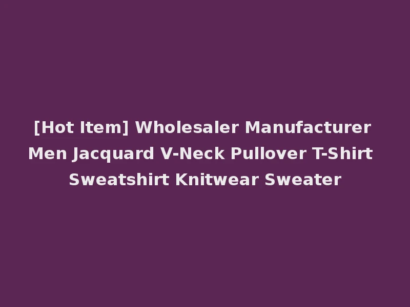 [Hot Item] Wholesaler Manufacturer Men Jacquard V-Neck Pullover T-Shirt Sweatshirt Knitwear Sweater