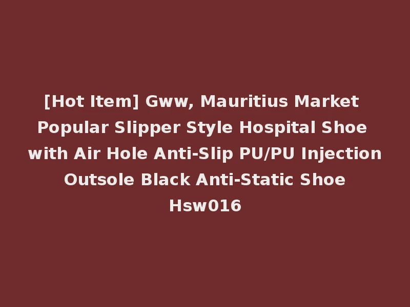[Hot Item] Gww, Mauritius Market Popular Slipper Style Hospital Shoe with Air Hole Anti-Slip PU/PU Injection Outsole Black Anti-Static Shoe Hsw016