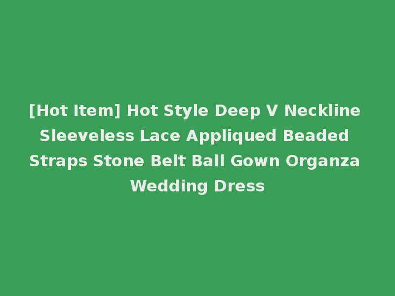 [Hot Item] Hot Style Deep V Neckline Sleeveless Lace Appliqued Beaded Straps Stone Belt Ball Gown Organza Wedding Dress