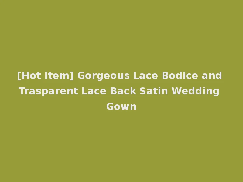 [Hot Item] Gorgeous Lace Bodice and Trasparent Lace Back Satin Wedding Gown