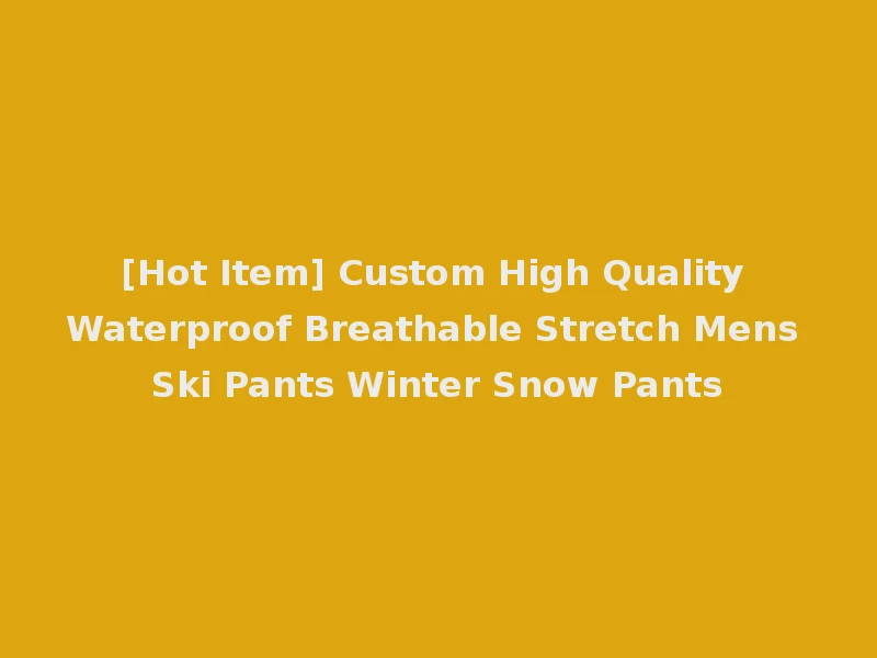 [Hot Item] Custom High Quality Waterproof Breathable Stretch Mens Ski Pants Winter Snow Pants